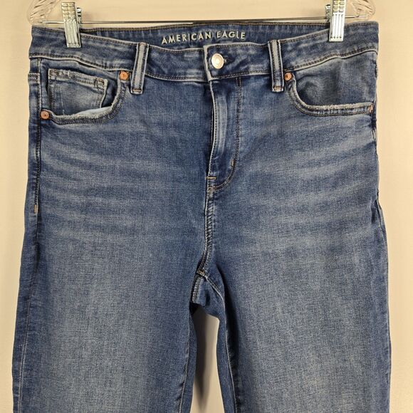 American Eagle Women's Size 10 High Rise Kick Boot Crop Jeans - Picture 2 of 12